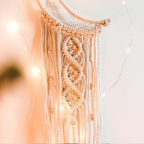 New Bohemian Lighted Macramé Star & Moon Set - Picture 4 of 7